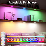 Darrahopens Home & Garden > Lighting > Wall Lights Puck Lights with Remote Control, 4-Pack Wireless Stick On Lights for Under Cabinet, Closet, Bedroom, Staircase & Bookshelf, 3000mAh Battery Operated Color Changing Lighting (RGB&CCT)