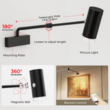 Darrahopens Home & Garden > Lighting > Wall Lights Rechargeable Picture Light with Remote Control, Adjustable Wall Sconce, 4000mAh Battery, Dimmable LED Art Light for Gallery, Bedroom & Bathroom