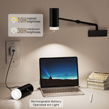 Darrahopens Home & Garden > Lighting > Wall Lights Rechargeable Picture Light with Remote Control, Adjustable Wall Sconce, 4000mAh Battery, Dimmable LED Art Light for Gallery, Bedroom & Bathroom