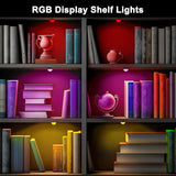 Darrahopens Home & Garden > Lighting > Wall Lights RGB Single LED Kitchen Under Cabinet Puck Light,Color Changing LED Under Cabinet Lights Kit,Aluminum Slim Multi Color Wired Display Cupboard Light for Kitchen 2 PCS