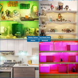 Darrahopens Home & Garden > Lighting > Wall Lights RGB Single LED Kitchen Under Cabinet Puck Light,Color Changing LED Under Cabinet Lights Kit,Aluminum Slim Multi Color Wired Display Cupboard Light for Kitchen 2 PCS