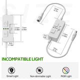 Darrahopens Home & Garden > Lighting > Wall Lights Single Color Slider Dimmer with Timer - PWM 1pc DC 5V/12V/24V LED Controller, 36W Max, Slide Brightness Control & Auto-Off for LED Strip Lights, Closet, Counter, Aquarium Lighting (White)