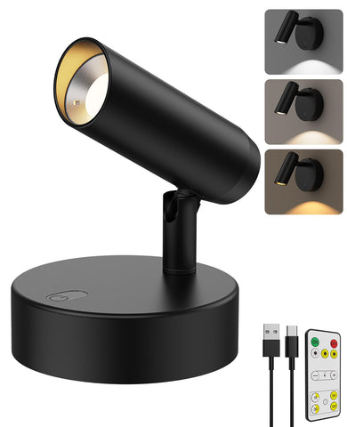 Darrahopens Home & Garden > Lighting > Wall Lights Spotlights Indoor, No-Glare Rechargeable Floor Can Light for Plants with Remote, Wireless Art Accent Spot Lights Uplight for Painting, Picture, Dartboard, Home, Corner Sofa Display