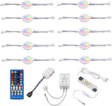 Darrahopens Home & Garden > Lighting > Wall Lights Under Counter LED Light Kit, RGBW Under Cabinet Lighting, 10 Packs Colored Cabinet Lights with Wireless 40-Key IR Dimmable Remote Control (10 Lights)