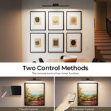 Darrahopens Home & Garden > Lighting > Wall Lights Wall Picture Light, 24in Battery-Powered Gallery Light for Artwork, CCT Dimmable Rechargeable Battery Wall Lamp with Remote Control for Living Room, Gallery, and Dartboard (Black)