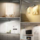 Darrahopens Home & Garden > Lighting > Wall Lights Wall Picture Light, 24in Battery-Powered Gallery Light for Artwork, CCT Dimmable Rechargeable Battery Wall Lamp with Remote Control for Living Room, Gallery, and Dartboard (Black)