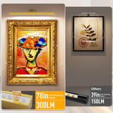 Darrahopens Home & Garden > Lighting > Wall Lights Wall Picture Light, 24in Battery-Powered Gallery Light for Artwork, CCT Dimmable Rechargeable Battery Wall Lamp with Remote Control for Living Room, Gallery, and Dartboard (Gold)