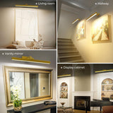 Darrahopens Home & Garden > Lighting > Wall Lights Wall Picture Light, 24in Battery-Powered Gallery Light for Artwork, CCT Dimmable Rechargeable Battery Wall Lamp with Remote Control for Living Room, Gallery, and Dartboard (Gold)