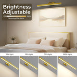 Darrahopens Home & Garden > Lighting > Wall Lights Wall Picture Light, 24in Battery-Powered Gallery Light for Artwork, CCT Dimmable Rechargeable Battery Wall Lamp with Remote Control for Living Room, Gallery, and Dartboard (Gold)