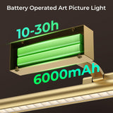 Darrahopens Home & Garden > Lighting > Wall Lights Wireless Picture Lights for Wall, Battery Operated Wall Light for Painting Rechargeable CCT Rotatable Art Gallery Light with Remote Dimmable Timer for Artwork Frame Display Dartboard (Gold, 24inch)