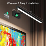 Darrahopens Home & Garden > Lighting > Wall Lights Wireless Picture Lights for Wall, Battery Operated Wall Light for Painting Rechargeable CCT Rotatable Art Gallery Light with Remote Dimmable Timer for Artwork Frame Display Dartboard (Black, 16inch)