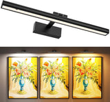 Darrahopens Home & Garden > Lighting > Wall Lights Wireless Picture Lights for Wall, Battery Operated Wall Light for Painting Rechargeable CCT Rotatable Art Gallery Light with Remote Dimmable Timer for Artwork Frame Display Dartboard (Black, 16inch)