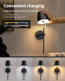 Darrahopens Home & Garden > Lighting > Wall Lights Wireless Wall Lamps 2-pack, LED Lamps with Rechargeable Battery, Stepless Dimmable with Remote Control
