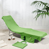 Darrahopens Home & Garden > Pool & Accessories > Beach Towels 2-in-1 Green Microfiber Sun Lounger Towel & Portable Tote Bag - Sand-Free & Quick Dry Beach Chair Cover with Side Pockets (75x211cm)