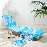 Darrahopens Home & Garden > Pool & Accessories > Beach Towels 2-in-1 Microfiber Sun Lounger Towel & Portable Tote Bag - Sand-Free & Quick Dry Beach Chair Cover with Side Pockets (ST003 / 75x211cm)