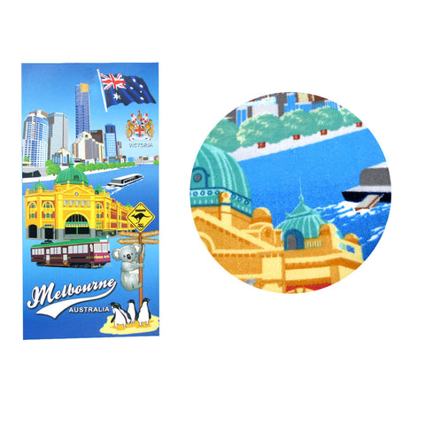 Darrahopens Home & Garden > Pool & Accessories > Beach Towels Melbourne Australia Printed Microfiber Beach Towel 75 x 152 cm