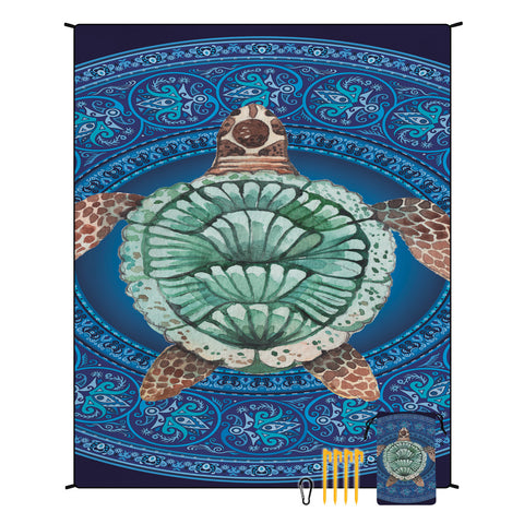 Darrahopens Home & Garden > Pool & Accessories > Beach Towels Style STD-001-11 Blue Quick Dry Beach Mat Sand Proof Waterproof Outdoor Picnic Blanket - Compact & Lightweight