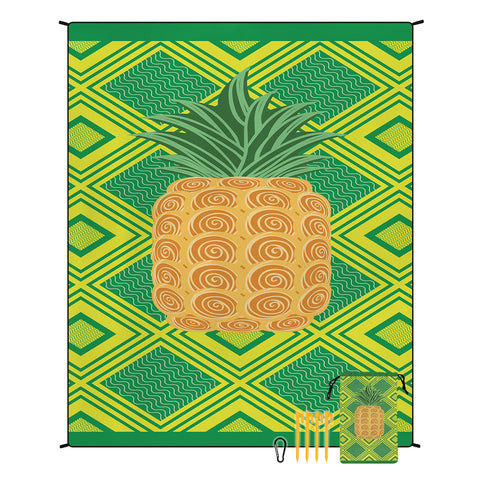 Darrahopens Home & Garden > Pool & Accessories > Beach Towels Style STD-001-2 Green And Yellow Quick Dry Beach Mat Sand Proof Waterproof Outdoor Picnic Blanket - Compact & Lightweight