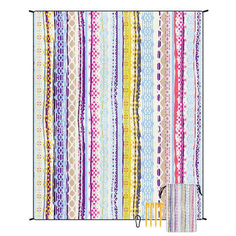Darrahopens Home & Garden > Pool & Accessories > Beach Towels Style STD-001-43 Colorful Quick Dry Beach Mat Sand Proof Waterproof Outdoor Picnic Blanket - Compact & Lightweight