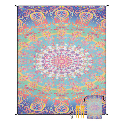 Darrahopens Home & Garden > Pool & Accessories > Beach Towels Style STD-001-5 Colorful Quick Dry Beach Mat Sand Proof Waterproof Outdoor Picnic Blanket - Compact & Lightweight