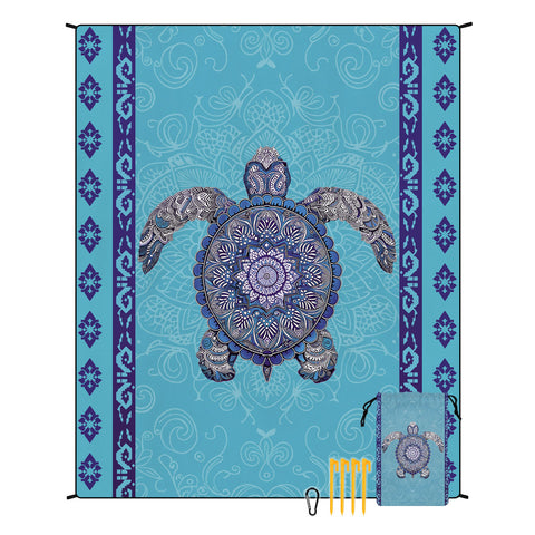 Darrahopens Home & Garden > Pool & Accessories > Beach Towels Style STD-001-51 Blue Quick Dry Beach Mat Sand Proof Waterproof Outdoor Picnic Blanket - Compact & Lightweight