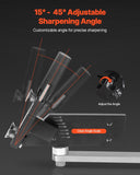 Darrahopens Home & Garden > Pool & Accessories > Beach Towels VEVOR Lawn Mower Blade Sharpener and Balancer, 15° - 45° Adjustable Lawnmower Blade Sharpening Tool with 4 Adapter Pins, Ball Bearings & 25mm Enlarged Handle, Compatible with Most Angle Grinders