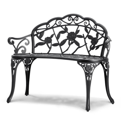 Darrahopens Home & Garden > Pool & Accessories > Beach Towels VEVOR Outdoor Bench, 38.8 inches Metal Garden Bench for Outdoors, 480 lbs Load Capacity Bench, Outdoor Garden Park Bench with Backrest and Armrests, Patio Bench for Garden, Park, Yard, Front Porch