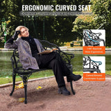 Darrahopens Home & Garden > Pool & Accessories > Beach Towels VEVOR Outdoor Bench, 38.8 inches Metal Garden Bench for Outdoors, 480 lbs Load Capacity Bench, Outdoor Garden Park Bench with Backrest and Armrests, Patio Bench for Garden, Park, Yard, Front Porch