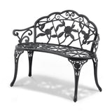 Darrahopens Home & Garden > Pool & Accessories > Beach Towels VEVOR Outdoor Bench, 38.8 inches Metal Garden Bench for Outdoors, 480 lbs Load Capacity Bench, Outdoor Garden Park Bench with Backrest and Armrests, Patio Bench for Garden, Park, Yard, Front Porch