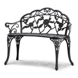 Darrahopens Home & Garden > Pool & Accessories > Beach Towels VEVOR Outdoor Bench, 38.8 inches Metal Garden Bench for Outdoors, 480 lbs Load Capacity Bench, Outdoor Garden Park Bench with Backrest and Armrests, Patio Bench for Garden, Park, Yard, Front Porch