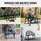 Darrahopens Home & Garden > Pool & Accessories > Beach Towels VEVOR Outdoor Bench, 38.8 inches Metal Garden Bench for Outdoors, 480 lbs Load Capacity Bench, Outdoor Garden Park Bench with Backrest and Armrests, Patio Bench for Garden, Park, Yard, Front Porch