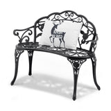 Darrahopens Home & Garden > Pool & Accessories > Beach Towels VEVOR Outdoor Bench, 38.8 inches Metal Garden Bench for Outdoors, 480 lbs Load Capacity Bench, Outdoor Garden Park Bench with Backrest and Armrests, Patio Bench for Garden, Park, Yard, Front Porch