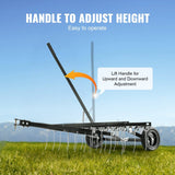 Darrahopens Home & Garden > Pool & Accessories > Beach Towels VEVOR Tow Behind Dethatcher, 1015mm Tow Dethatcher with 20 Spring Steel Tines, Lawn Dethatcher Rake for ATV or Mower, Tow Behind Lawn Rake with Lift Handle for Garden Farm Grass