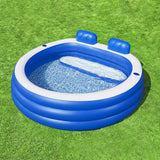 Darrahopens Home & Garden > Pool & Accessories Bestway Kids Inflatable Pool Above Ground Pools Bench Seat Cup Holder 231x219cm
