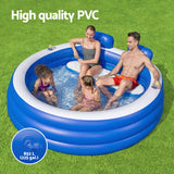 Darrahopens Home & Garden > Pool & Accessories Bestway Kids Inflatable Pool Above Ground Pools Bench Seat Cup Holder 231x219cm