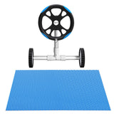 Darrahopens Home & Garden > Pool & Accessories > Pool Covers & Accessories Aqua Buddy Pool Cover 600 Micron Solar Heat 9.5x5m Blanket w/ 5.55m Roller Blue