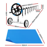 Darrahopens Home & Garden > Pool & Accessories > Pool Covers & Accessories Aqua Buddy Pool Cover 600 Micron Solar Heat 9.5x5m Blanket w/ 5.55m Roller Blue