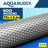 Darrahopens Home & Garden > Pool & Accessories > Pool Covers & Accessories Aquabuddy Pool Cover 600 Micron 11x6.2m Swimming Pool Solar Blanket Blue Silver