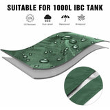 Darrahopens Home & Garden > Pool & Accessories > Pool Covers & Accessories GU.B/bon IBC Tank Cover Tarpaulin for 1000L Container, 116 x 100 x 120 cm Water Tank Cover Anti-UV Anti-Rain Green
