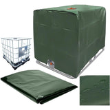Darrahopens Home & Garden > Pool & Accessories > Pool Covers & Accessories IBC Tank Cover Compatible with 1000L Tank Green 120x100x116cm Dustproof Anti-UV Anti-Rain Water Container Protective Cover