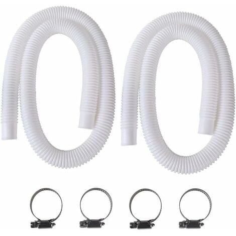 Darrahopens Home & Garden > Pool & Accessories > Pool Covers & Accessories Pool Hose 2-Pack, 32mm Diameter 150cm Length for Above Ground Pools, Compatible with Intex 330 GPH 530 GPH 1000 GPH Pumps Black