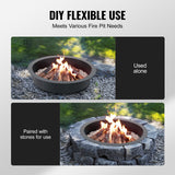 Darrahopens Home & Garden > Pool & Accessories > Pool Covers & Accessories VEVOR Fire Pit Ring, 40-Inch Outer/36-Inch Inner Diameter, 10inch Height 2.5mm Thick Fire Pit Insert, Heavy Duty Carbon Steel Liner DIY Campfire Ring above or In-Ground, for Outdoor Camping, Bonfires
