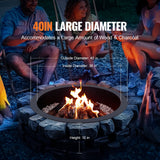 Darrahopens Home & Garden > Pool & Accessories > Pool Covers & Accessories VEVOR Fire Pit Ring, 40-Inch Outer/36-Inch Inner Diameter, 10inch Height 2.5mm Thick Fire Pit Insert, Heavy Duty Carbon Steel Liner DIY Campfire Ring above or In-Ground, for Outdoor Camping, Bonfires