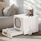 Darrahopens Home & Garden > Pool & Accessories > Pool Sweeps & Vacuums Big Top Entry Deep Tray Enclosed Kitty Cat Litter Box Easy To Clean Pull Handle