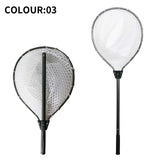 Darrahopens Home & Garden > Pool & Accessories > Pool Sweeps & Vacuums Black High Strength Large Landing Net - Fishing Net with Long Foldable Handle and Soft Rubber Netting, Dip Net for Fishing, Ideal for Boat, Pier, River Angling