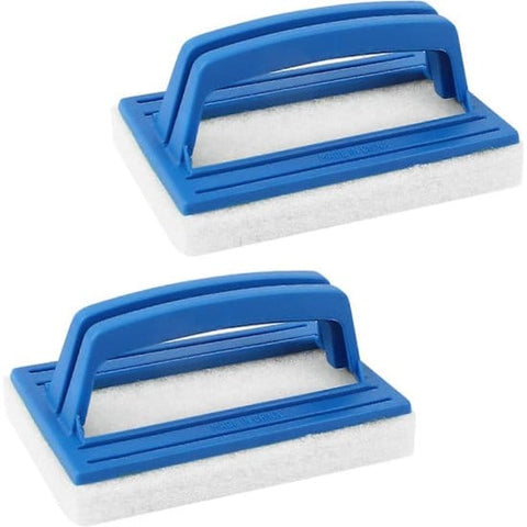 Darrahopens Home & Garden > Pool & Accessories > Pool Sweeps & Vacuums Pool Wall Brush - Sponge Pool Brush - Soft - Hot Tub Cleaning Brush - Pool Sponge Cleaner with Handle (White) Set of 2