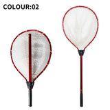 Darrahopens Home & Garden > Pool & Accessories > Pool Sweeps & Vacuums Red High Strength Large Landing Net - Fishing Net with Long Foldable Handle and Soft Rubber Netting, Dip Net for Fishing, Ideal for Boat, Pier, River Angling