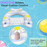 Darrahopens Home & Garden > Pool & Accessories > Pool Toys & Inflatables Daisy Inflatable Pool Floats 2-Pack for Adults: U-Shaped Lounge Chairs with Cup Holders, Portable for Pool, Beach, Summer Fun