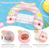 Darrahopens Home & Garden > Pool & Accessories > Pool Toys & Inflatables Daisy Inflatable Pool Floats 2-Pack for Adults: U-Shaped Lounge Chairs with Cup Holders, Portable for Pool, Beach, Summer Fun