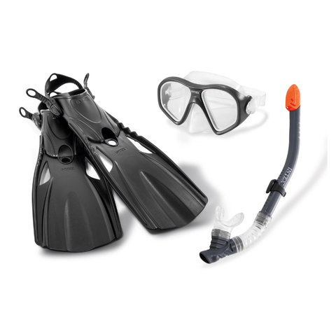 Darrahopens Home & Garden > Pool & Accessories > Pool Toys & Inflatables Intex Mask Snorkel and Fin Set Reef Rider Set 55657